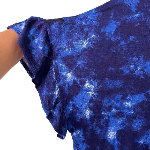 Lularoe Dahl Top Blue Tie Dye Print - Size Large - Picture 3 of 7